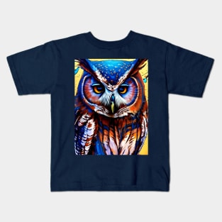 Graphic Novel Comic Book Art Style Owl Kids T-Shirt